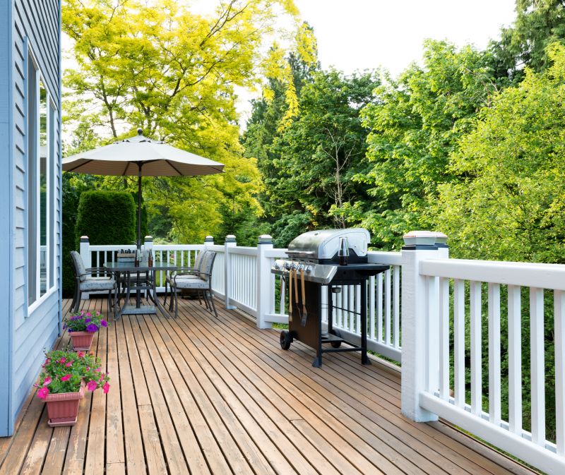 Modern wooden deck