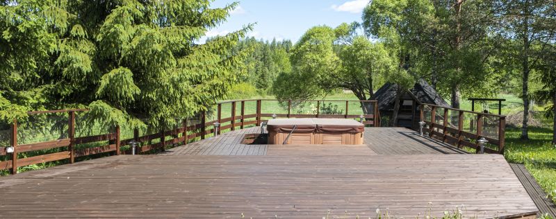 Spacious backyard deck